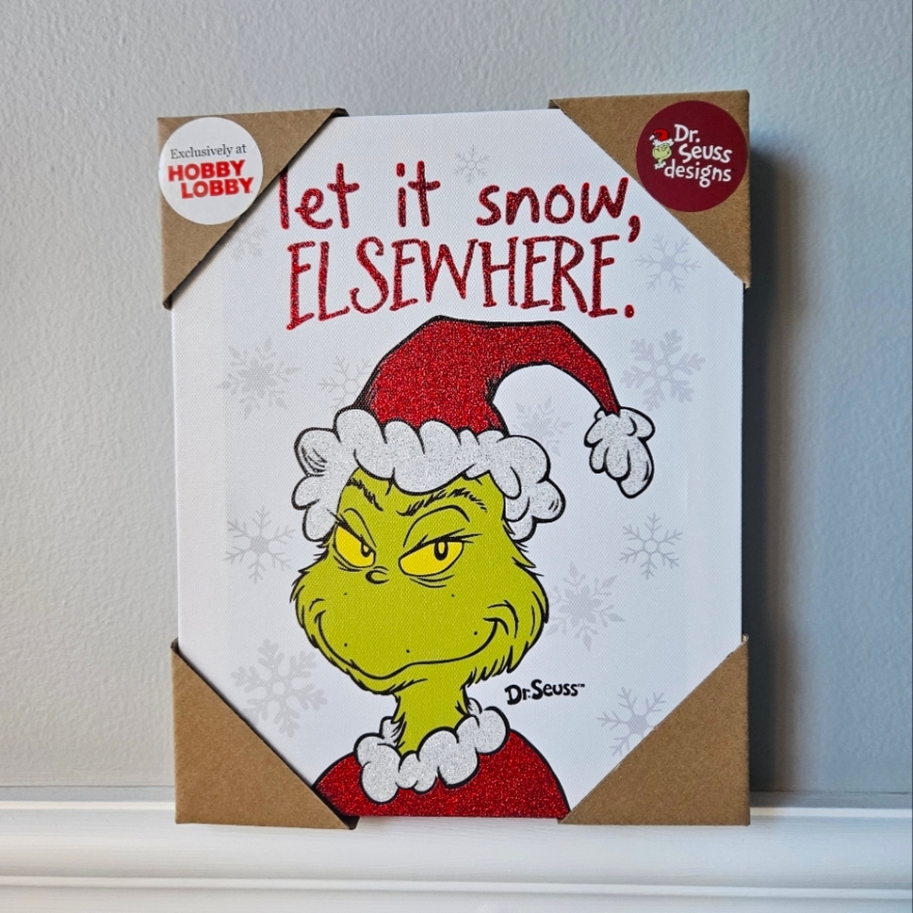 Hobby Lobby Grinch 8x10" wall art canvas